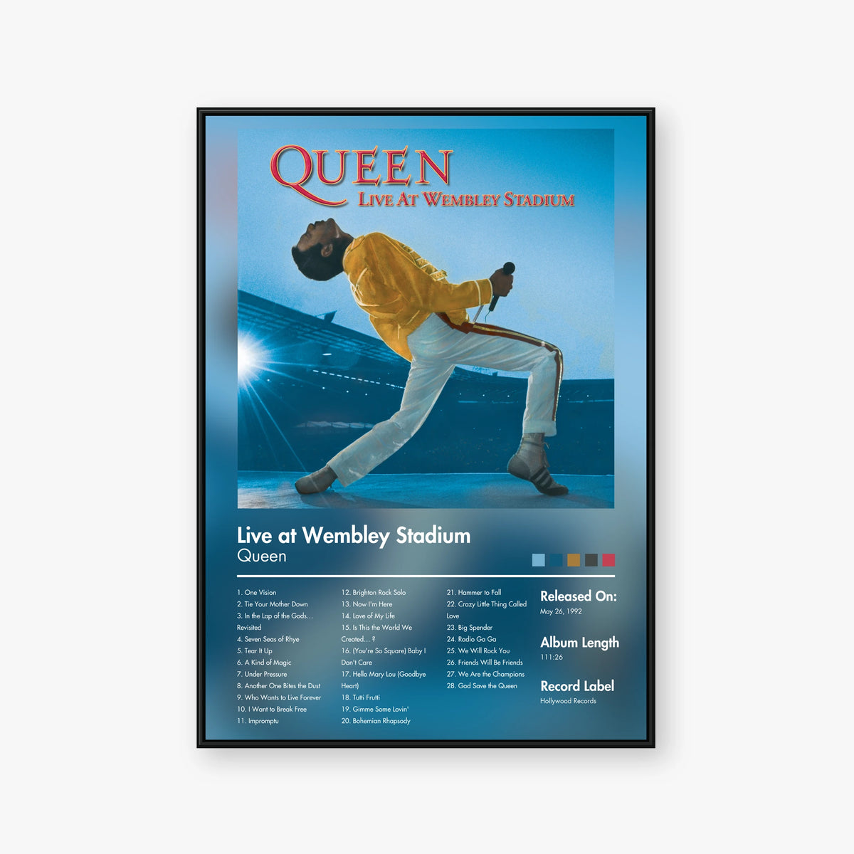 Queen — Live at Wembley Stadium Album Poster — Blur frame mockup