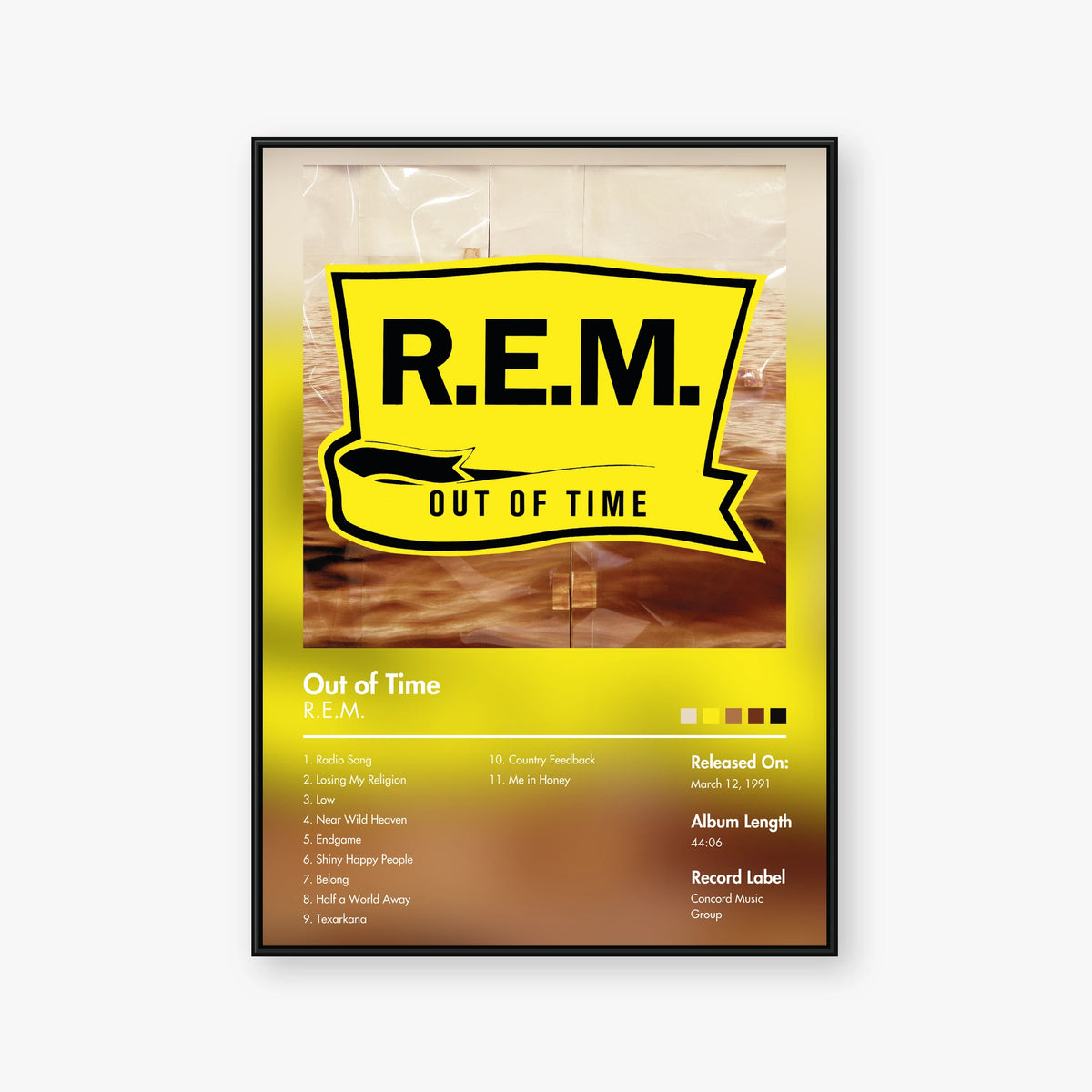 R.E.M. — Out of Time Album Poster — Blur frame mockup