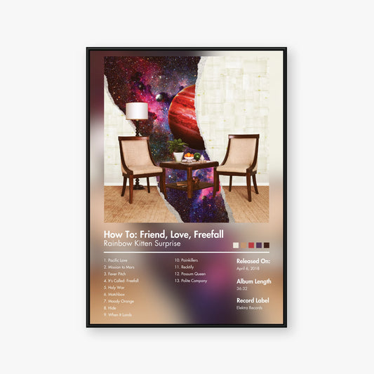 Rainbow Kitten Surprise — How to: Friend, Love, Freefall Album Poster — Blur frame mockup