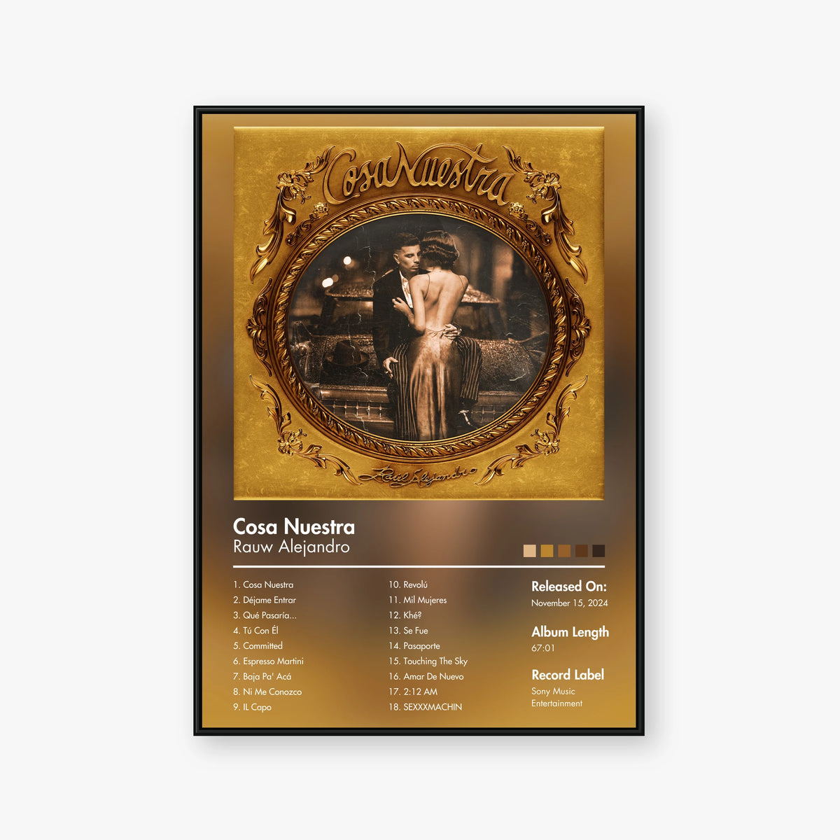 Rauw Alejandro — Cosa nuestra Album Poster — Blur frame mockup