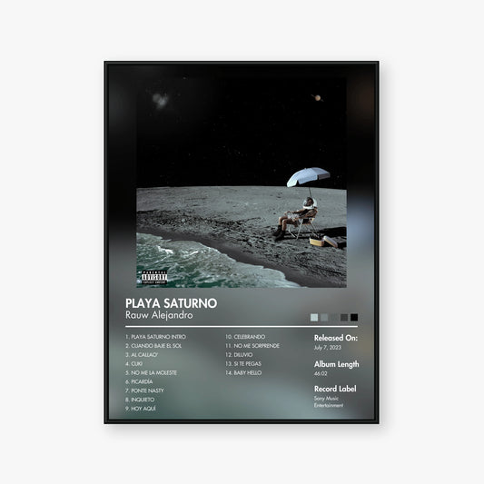 Rauw Alejandro — PLAYA SATURNO Album Poster — Blur frame mockup