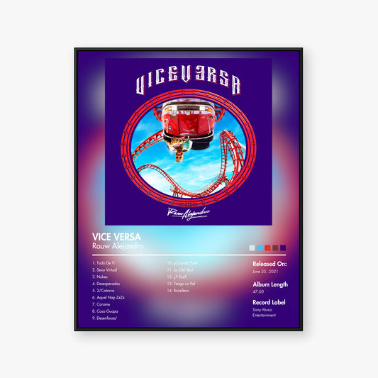 Rauw Alejandro — VICE VERSA Album Poster — Blur frame mockup