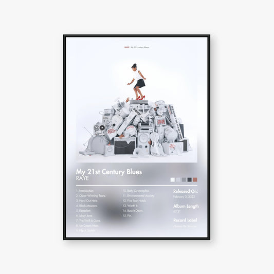 RAYE — My 21st Century Blues. Album Poster — Blur frame mockup