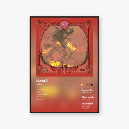 Rema — RAVAGE Album Poster — Blur frame mockup