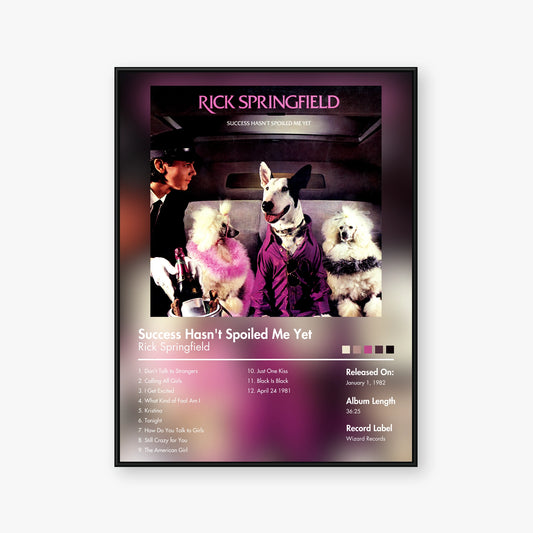 Rick Springfield — Success Hasn't Spoiled Me Yet Album Poster — Blur frame mockup