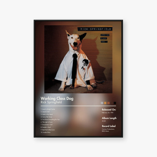 Rick Springfield — Working Class Dog Album Poster — Blur frame mockup