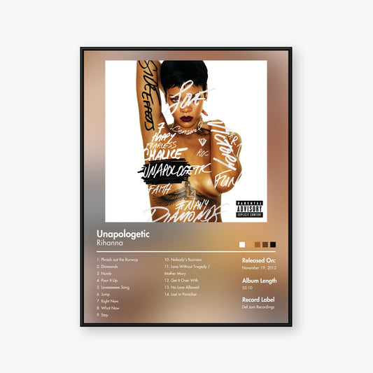Rihanna — Unapologetic Album Poster — Blur frame mockup
