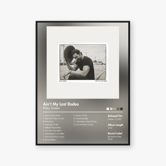 Riley Green — Ain't My Last Rodeo Album Poster — Blur frame mockup