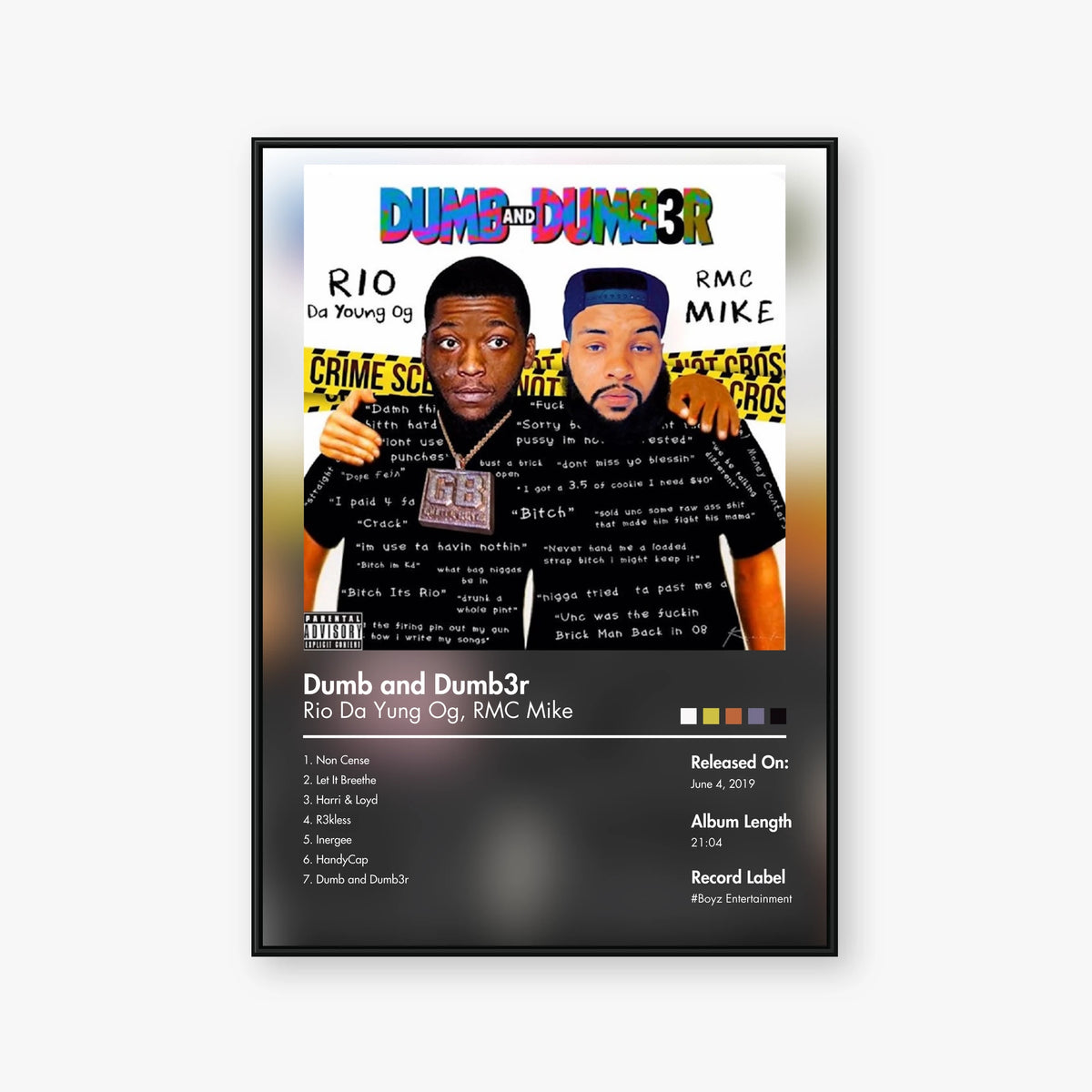 Rio da Yung OGRMC Mike — Dumb and Dumb3r Album Poster — Blur frame mockup