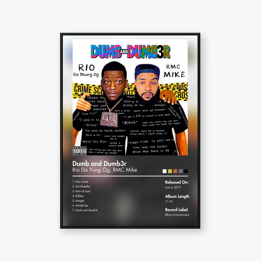 Rio da Yung OGRMC Mike — Dumb and Dumb3r Album Poster — Blur frame mockup