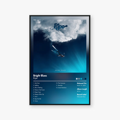 Ripe — Bright Blues Album Poster — Blur frame mockup