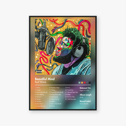 Rod Wave — Beautiful Mind Album Poster — Blur frame mockup