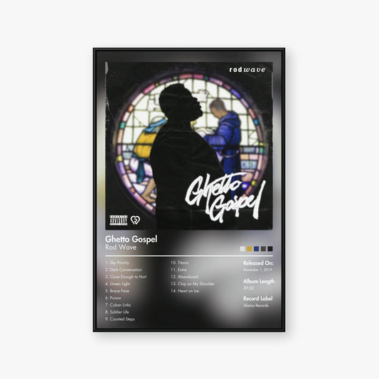 Rod Wave — Ghetto Gospel Album Poster — Blur frame mockup