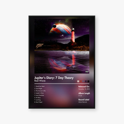 Rod Wave — Jupiter’s Diary: 7 Day Theory Album Poster — Blur frame mockup