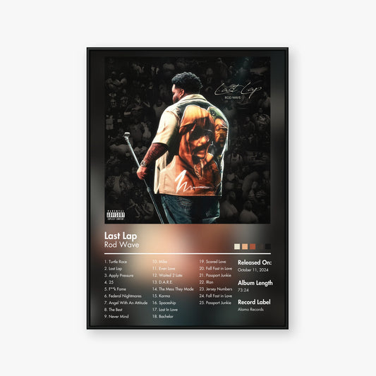 Rod Wave — Last Lap Album Poster — Blur frame mockup