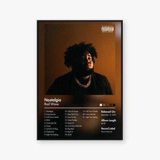 Rod Wave — Nostalgia Album Poster — Blur frame mockup