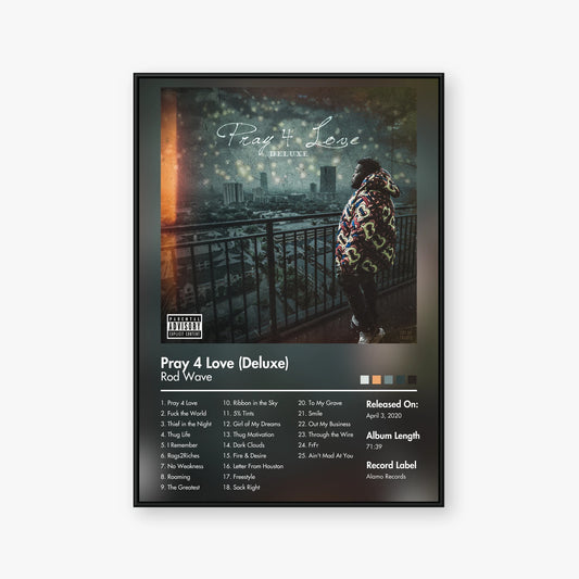 Rod Wave — Pray 4 Love (Deluxe) Album Poster — Blur frame mockup
