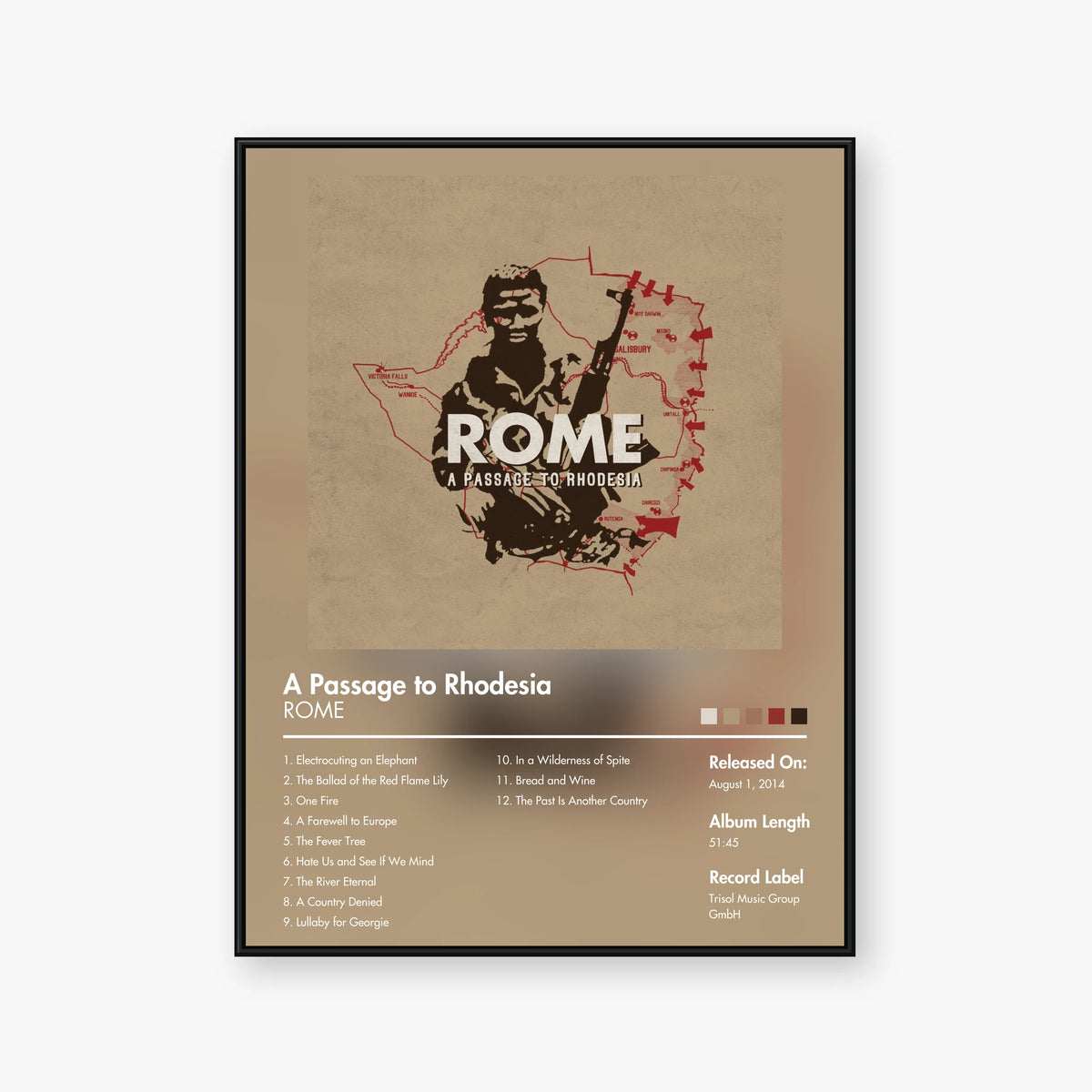 Rome — A Passage to Rhodesia Album Poster — Blur frame mockup