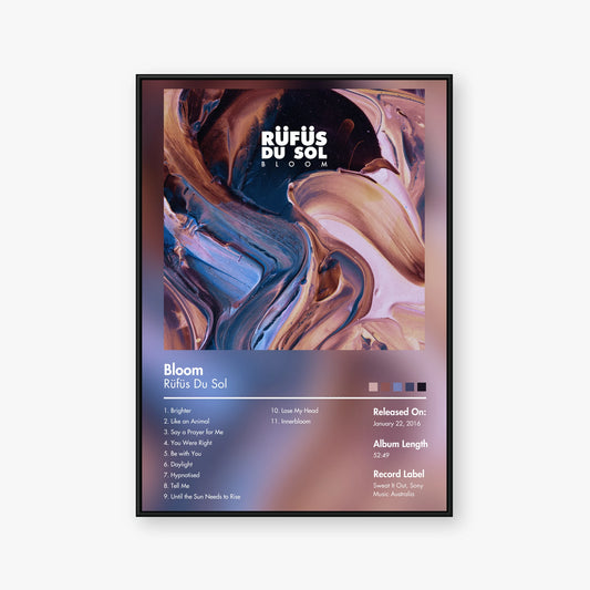 RÜFÜS DU SOL — Bloom Album Poster — Blur frame mockup