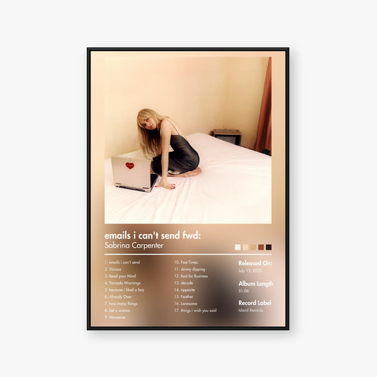 Sabrina Carpenter — emails i can't send fwd Album Poster — Blur frame mockup