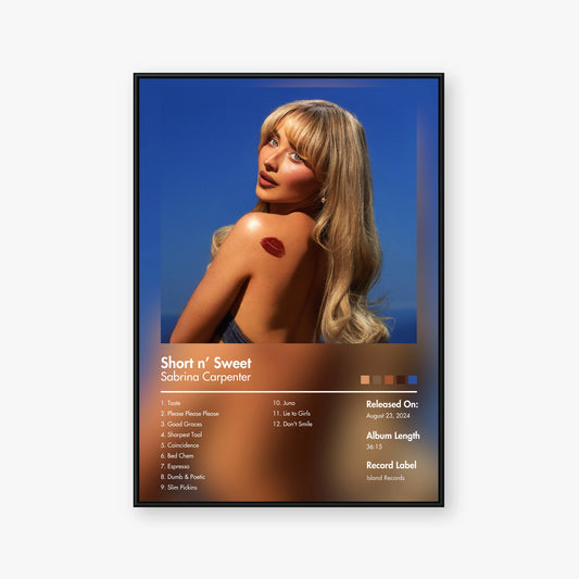 Sabrina Carpenter — Short n’ Sweet Album Poster — Blur frame mockup