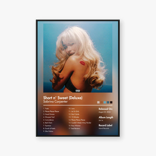 Sabrina Carpenter — Short n’ Sweet (Deluxe) Album Poster — Blur frame mockup