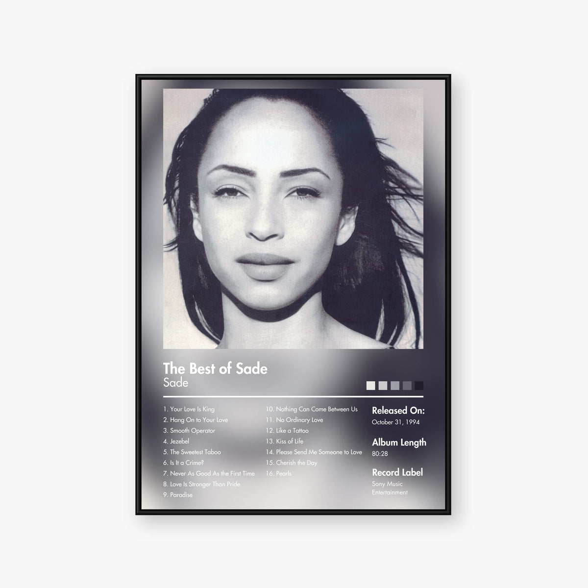 Sade — The Best of Sade Album Poster — Blur frame mockup
