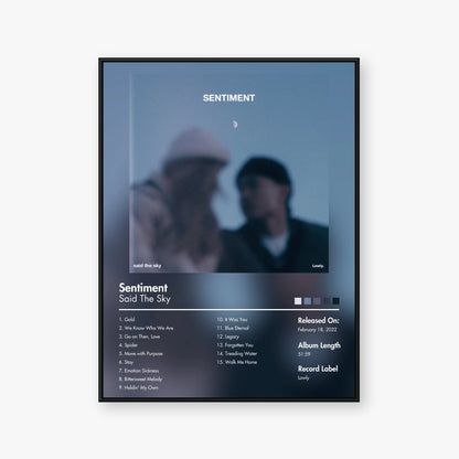 Said the Sky — Sentiment Album Poster — Blur frame mockup