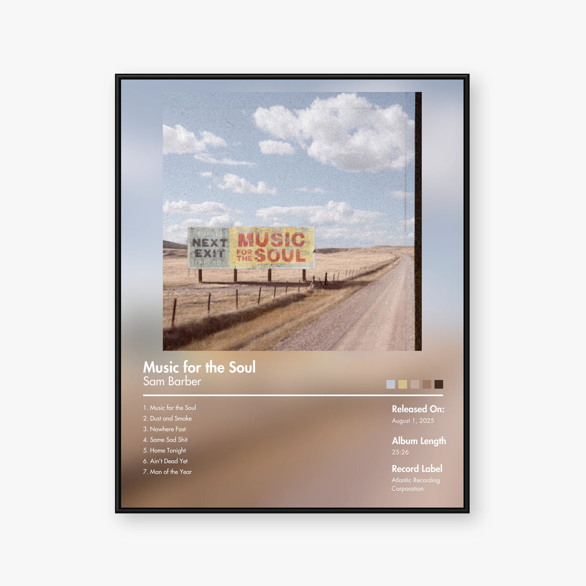 Sam Barber — Music for the Soul Album Poster — Blur frame mockup