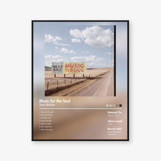 Sam Barber — Music for the Soul Album Poster — Blur frame mockup
