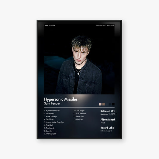 Sam Fender — Hypersonic Missiles Album Poster — Blur frame mockup