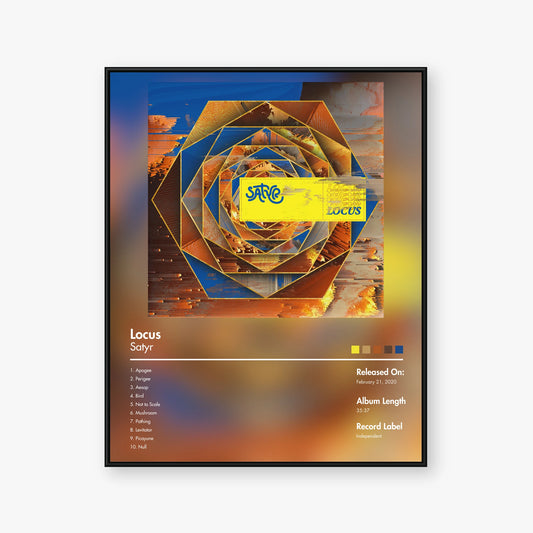 Satyr — Locus Album Poster — Blur frame mockup
