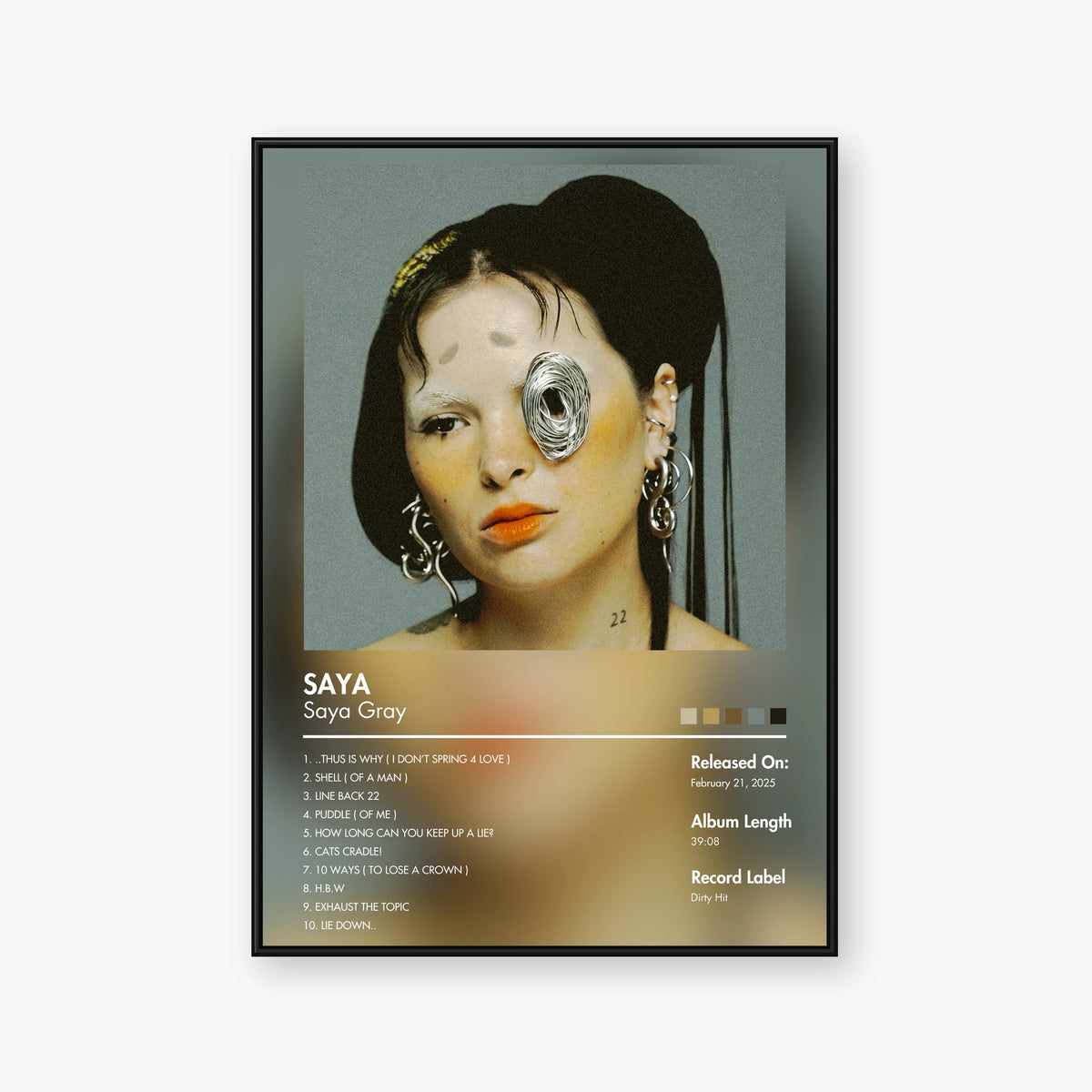 Saya Gray — SAYA Album Poster — Blur frame mockup