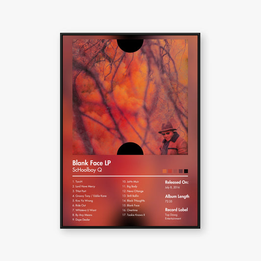 ScHoolboy Q — Blank Face LP Album Poster — Blur frame mockup