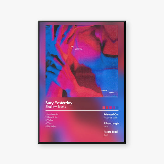 Shallow Truths — Bury Yesterday Album Poster — Blur frame mockup