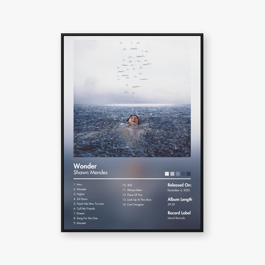 Shawn Mendes — Wonder Album Poster — Blur frame mockup