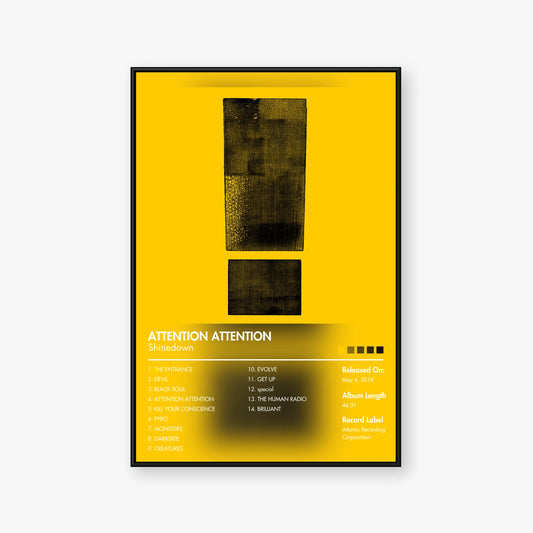 Shinedown — ATTENTION ATTENTION Album Poster — Blur frame mockup
