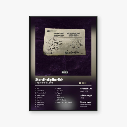 Shoreline Mafia — ShorelineDoThatShit Album Poster — Blur frame mockup