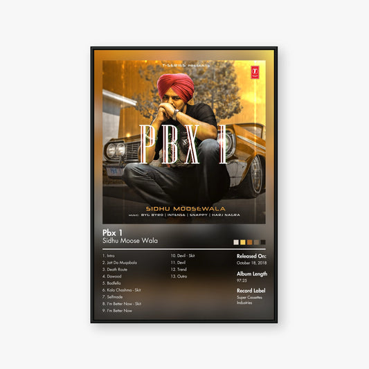 Sidhu Moose Wala — PBX 1 Album Poster — Blur frame mockup