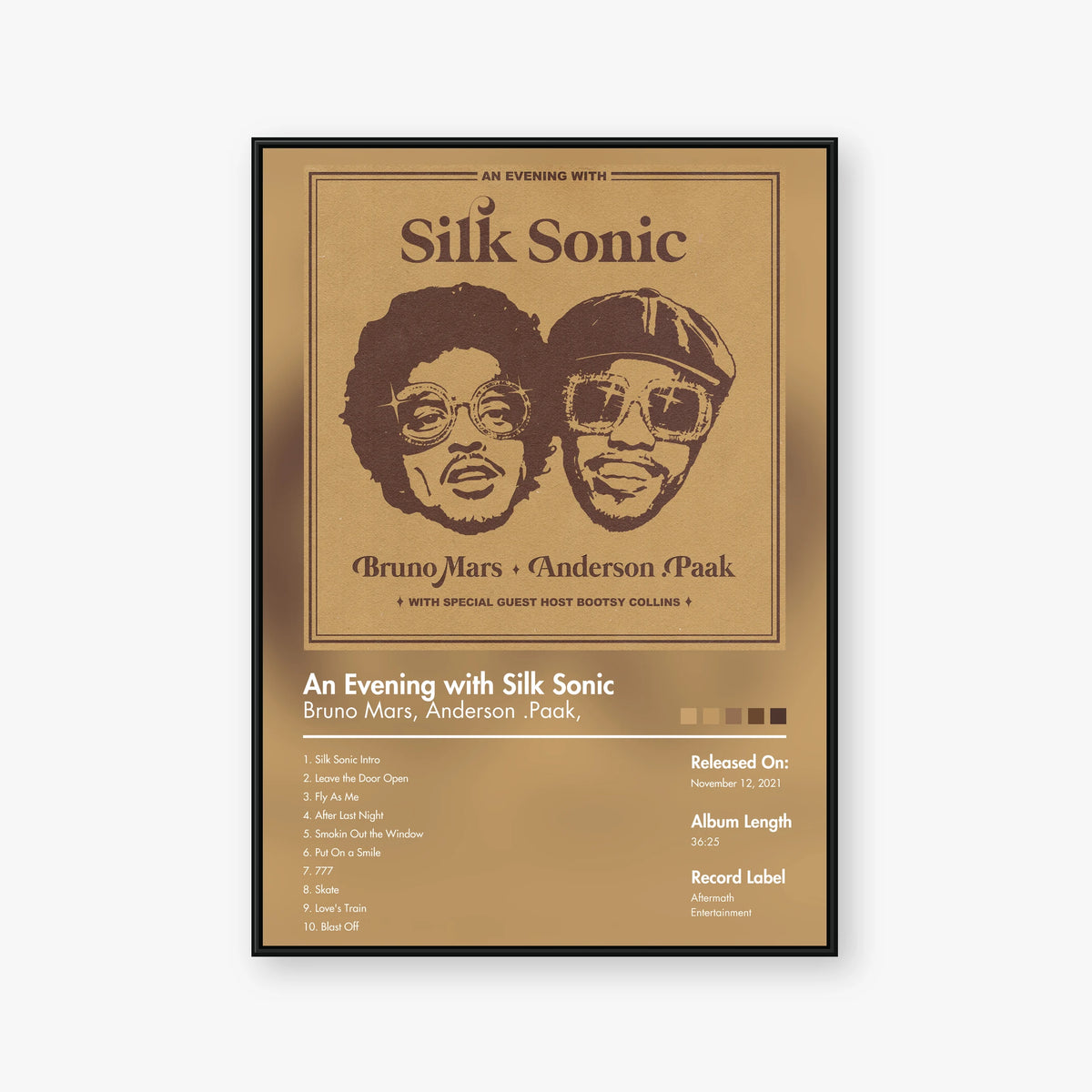 Silk Sonic — An Evening With Silk Sonic Album Poster — Blur frame mockup