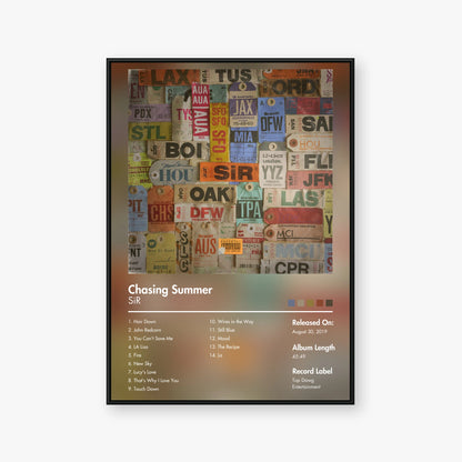 SiR — Chasing Summer Album Poster — Blur frame mockup