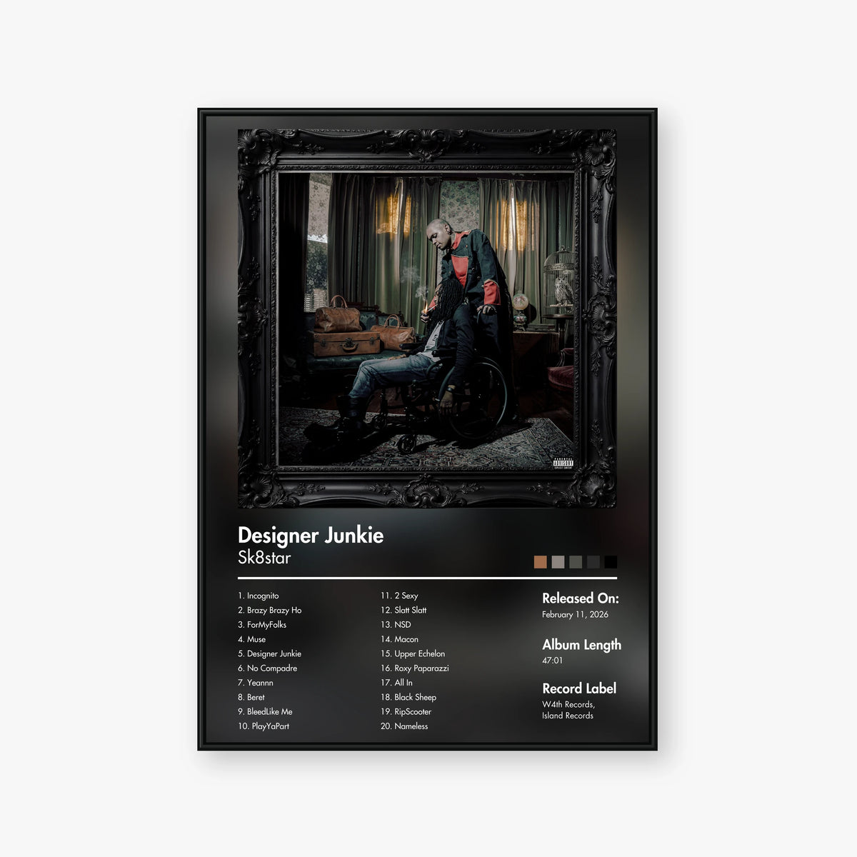 Sk8star — Designer Junkie Album Poster — Blur frame mockup