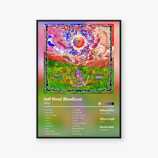 slayr — Half Blood (BloodLuxe) Album Poster — Blur frame mockup