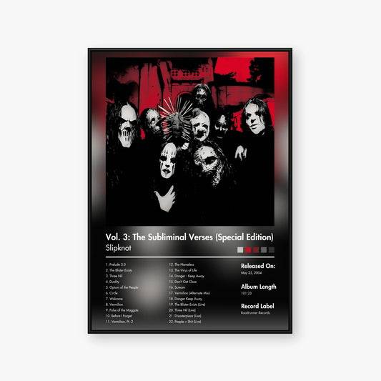 Slipknot — Vol 3 The Subliminal Verses (Special Edition) Album Poster — Blur frame mockup