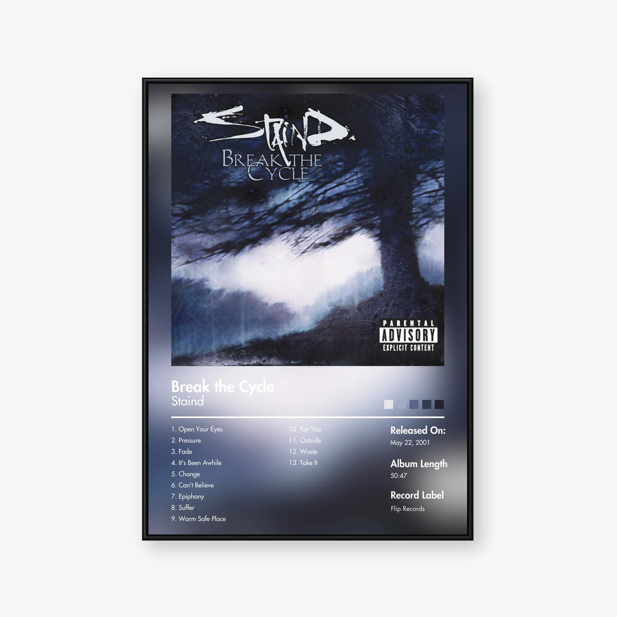 Staind — Break the Cycle Album Poster — Blur frame mockup