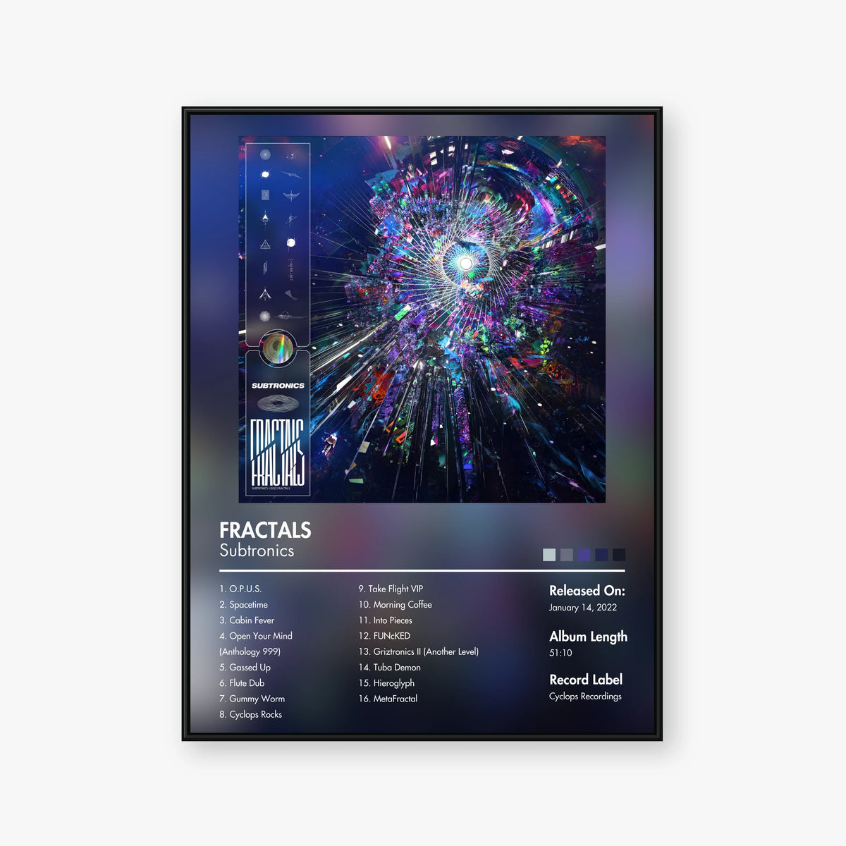 Subtronics — FRACTALS Album Poster — Blur frame mockup