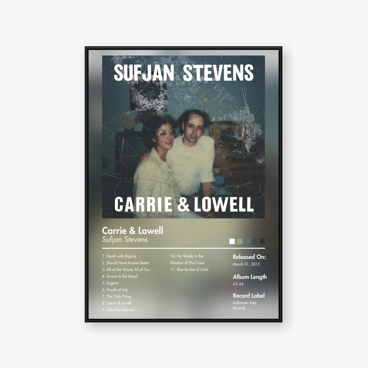Sufjan Stevens — Carrie & Lowell Album Poster — Blur frame mockup
