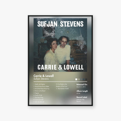Sufjan Stevens — Carrie & Lowell Album Poster — Blur frame mockup