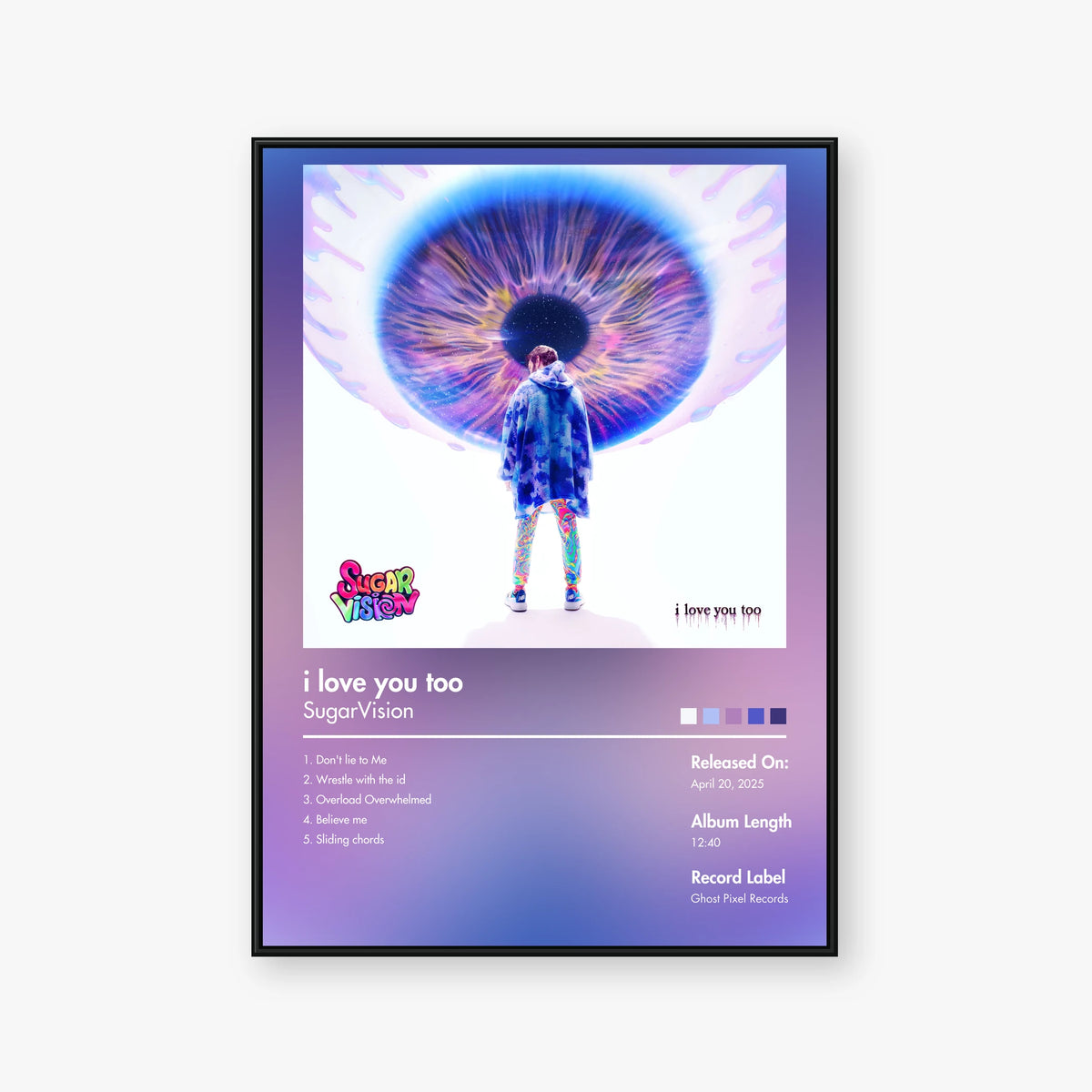 SugarVision — i love you too Album Poster — Blur frame mockup