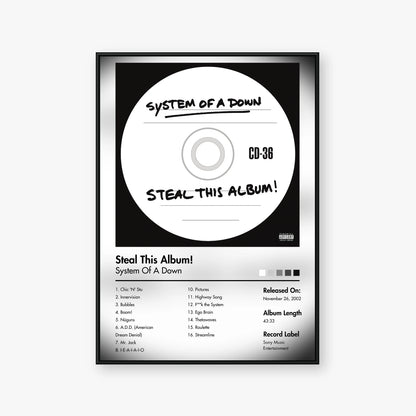 System of a Down — Steal This Album! Album Poster — Blur frame mockup